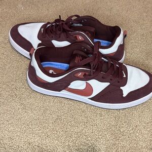 Nike SB Women’s Alley OOP Burgundy and White Athletic Shoes